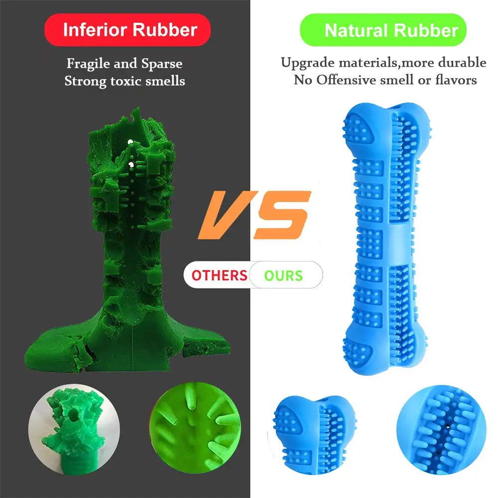 360° Soft Rubber Dog Toothbrush Chew Toy – for Small Dogs
