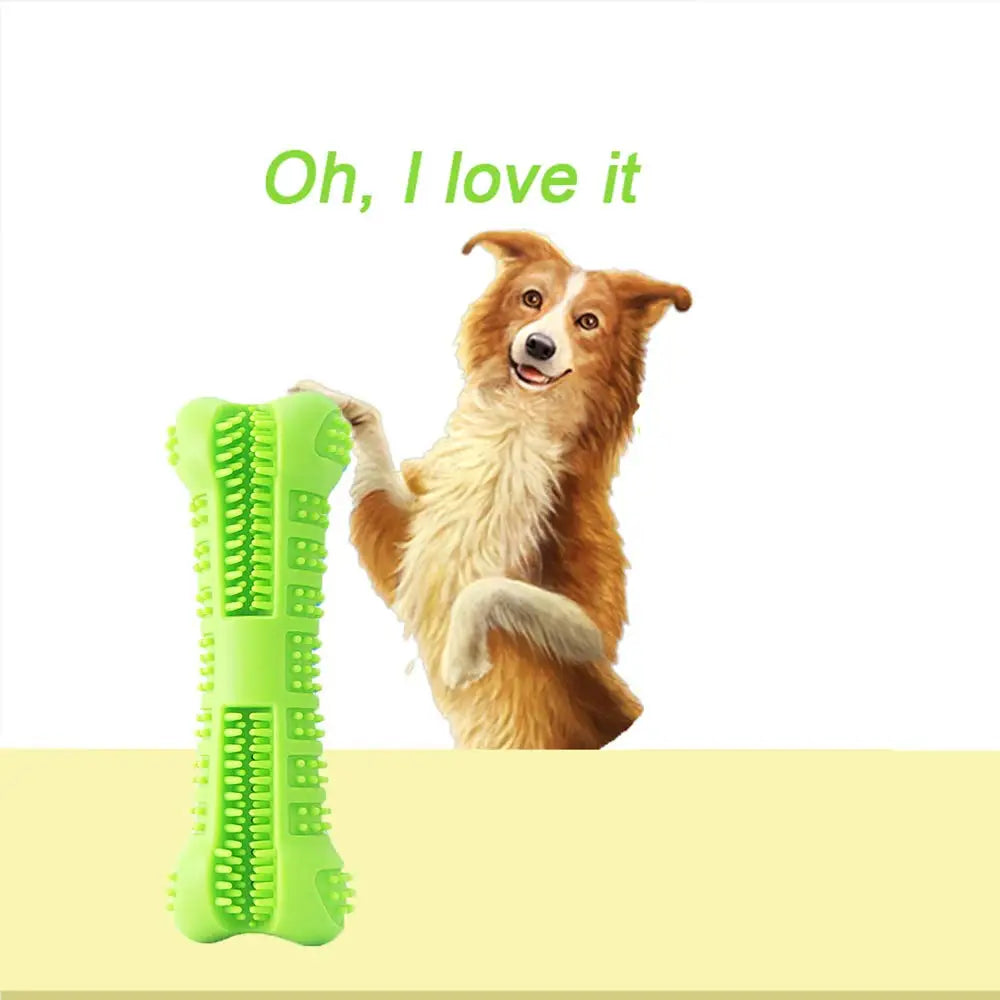 360° Soft Rubber Dog Toothbrush Chew Toy – for Small Dogs