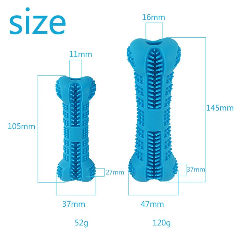 360° Soft Rubber Dog Toothbrush Chew Toy – for Small Dogs