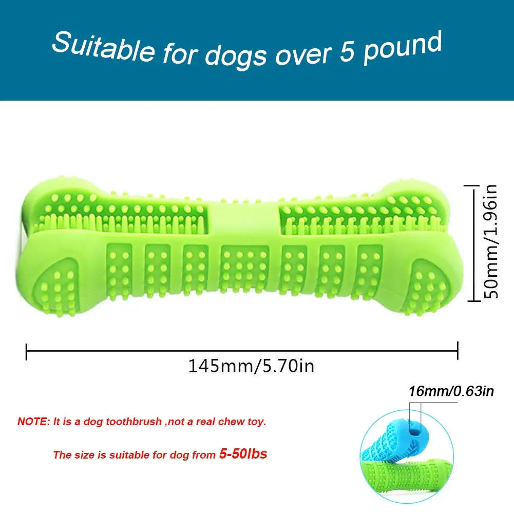 360° Soft Rubber Dog Toothbrush Chew Toy – for Small Dogs