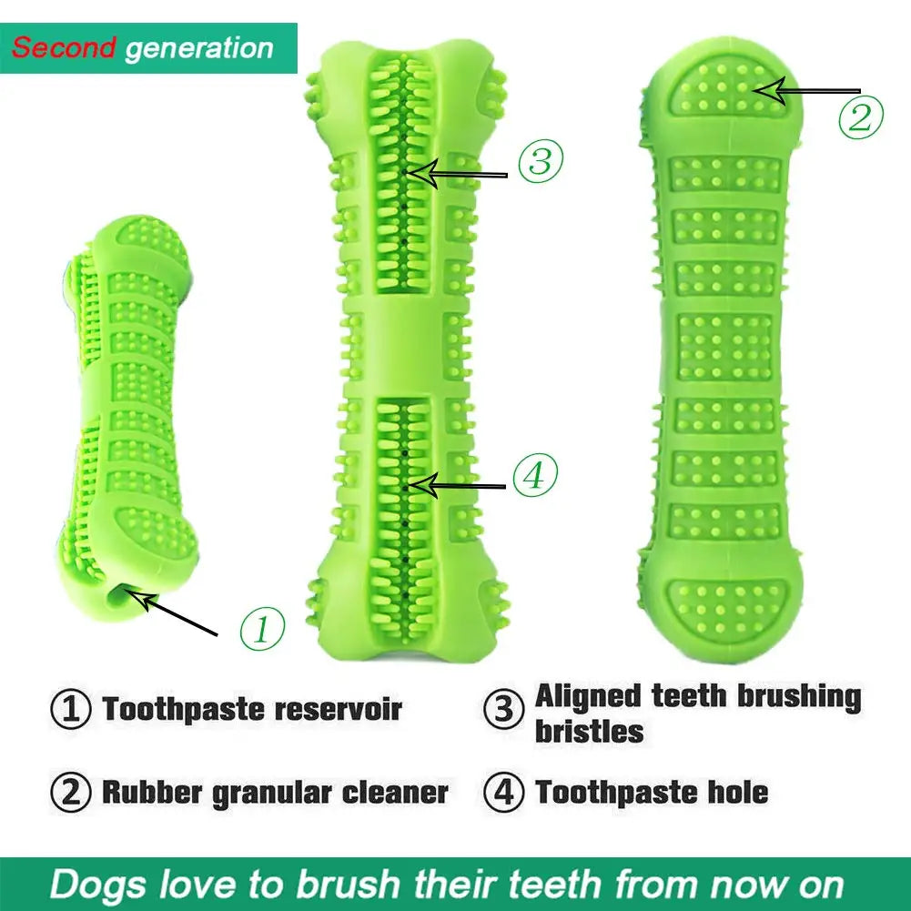 360° Soft Rubber Dog Toothbrush Chew Toy – for Small Dogs