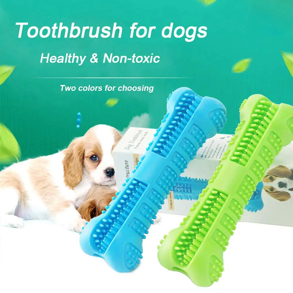 360° Soft Rubber Dog Toothbrush Chew Toy – for Small Dogs