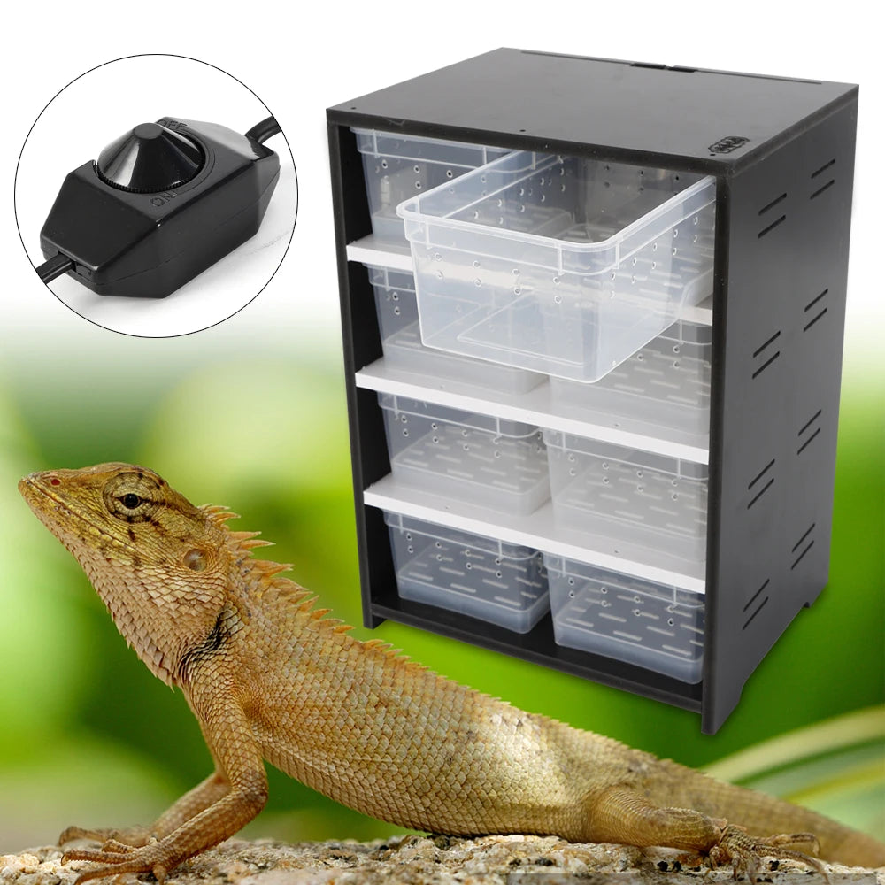 Reptile Carrier & Breeding Cabinet with Heating Pad