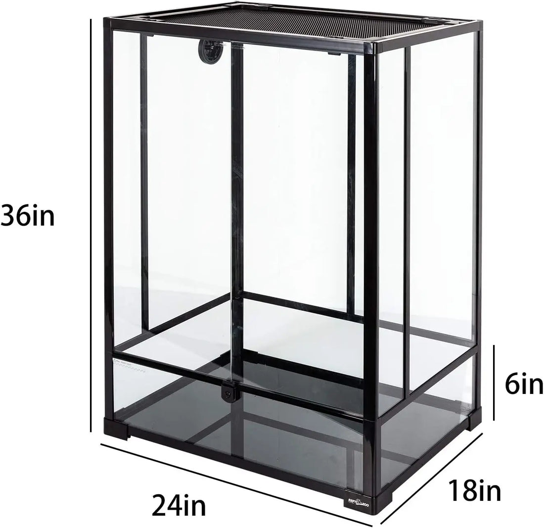 24" Tall Glass Reptile Terrarium with Double Doors