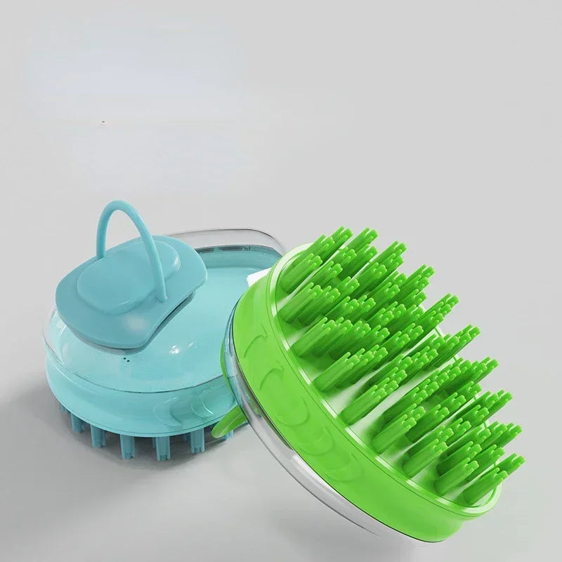 Dog Bath Massage Silicone Brush with Soap Dispenser