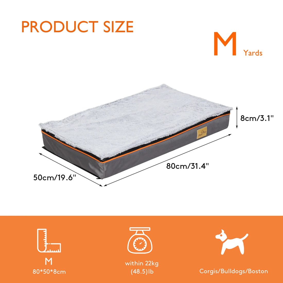 Large Orthopedic Foam Dog Bed with Washable Cover