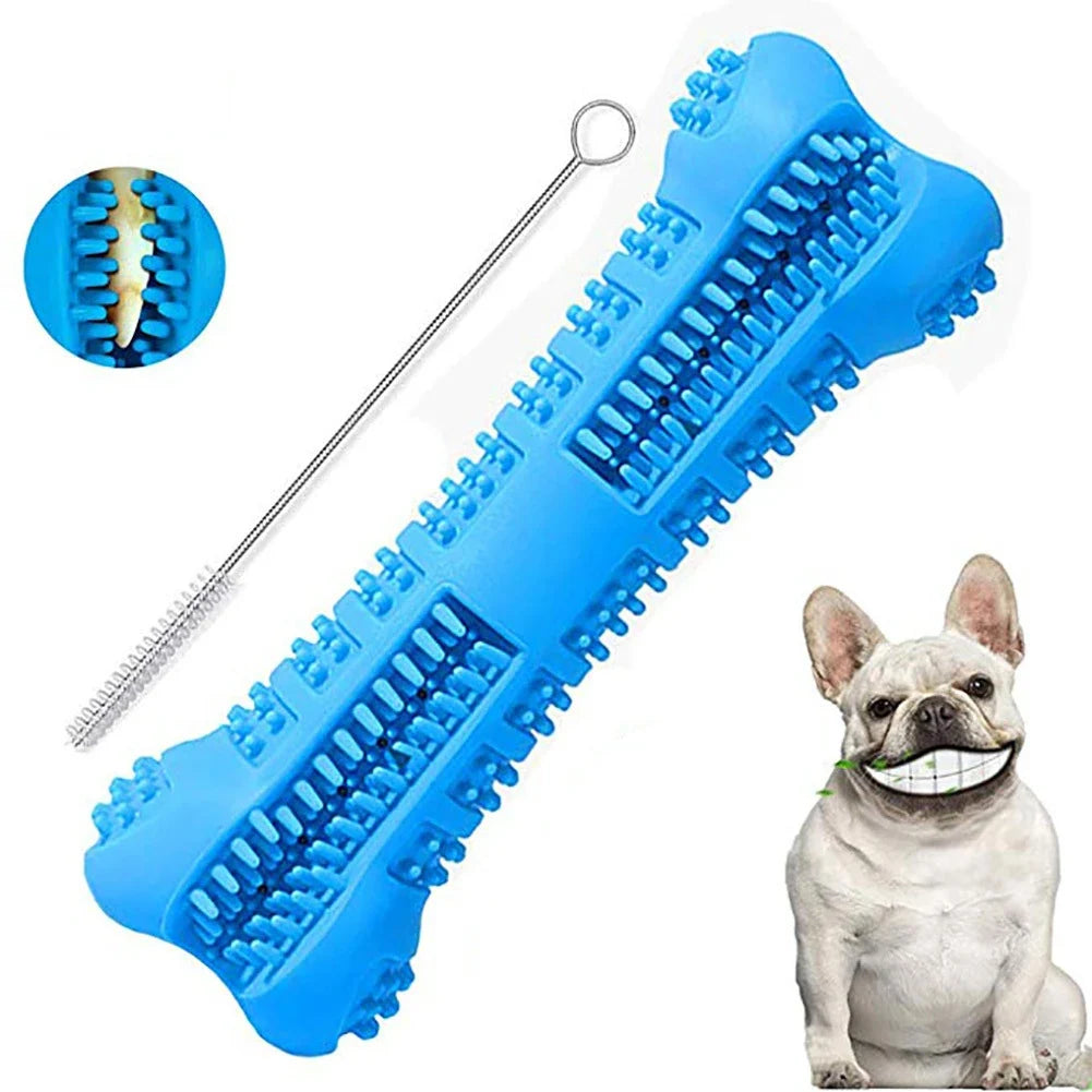 360° Soft Rubber Dog Toothbrush Chew Toy – for Small Dogs