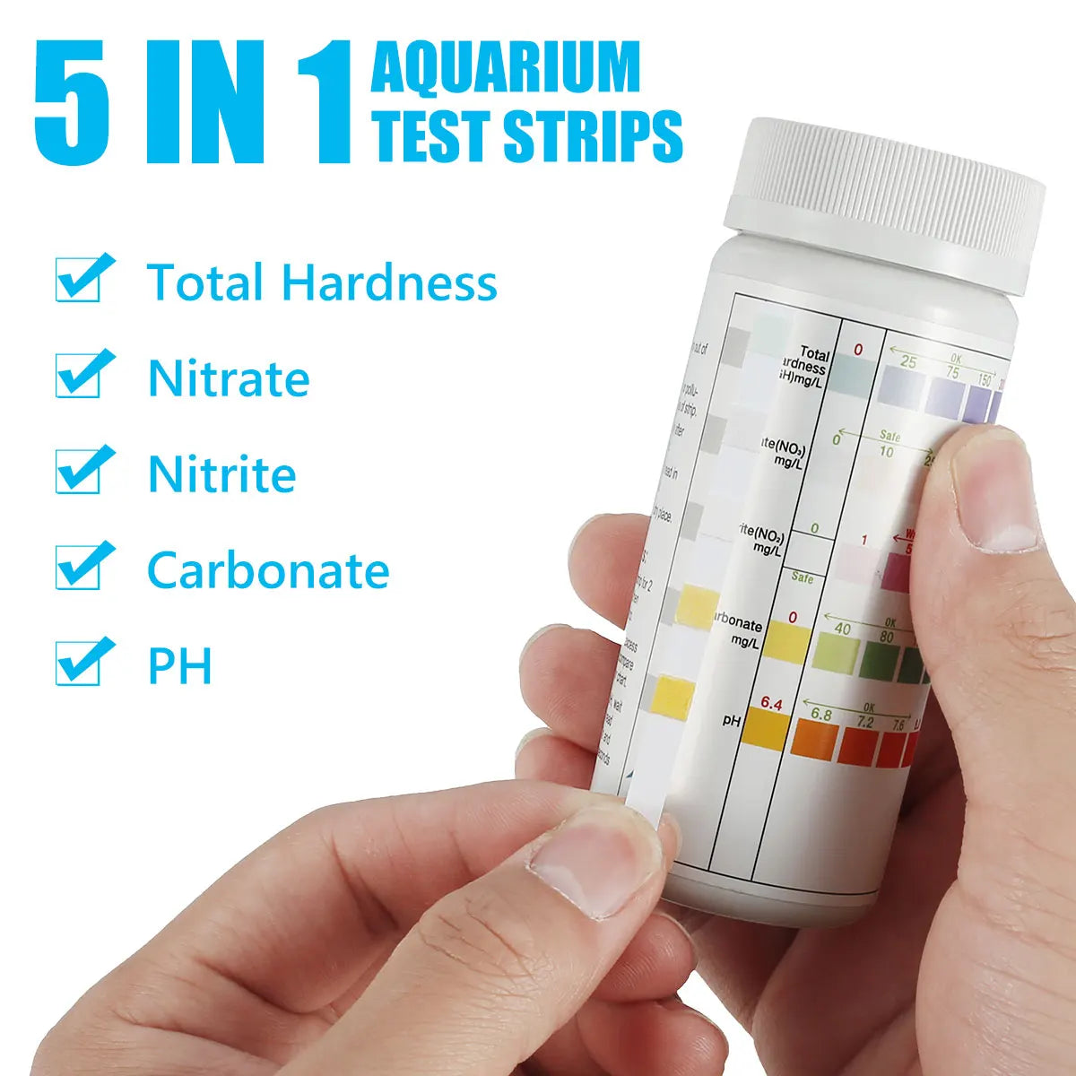 5-17 in 1 Aquarium Test Strips Water Quality Test Strip Fish Tank Nitrate pH Hardness Test Strips Freshwater Saltwater Water Spa