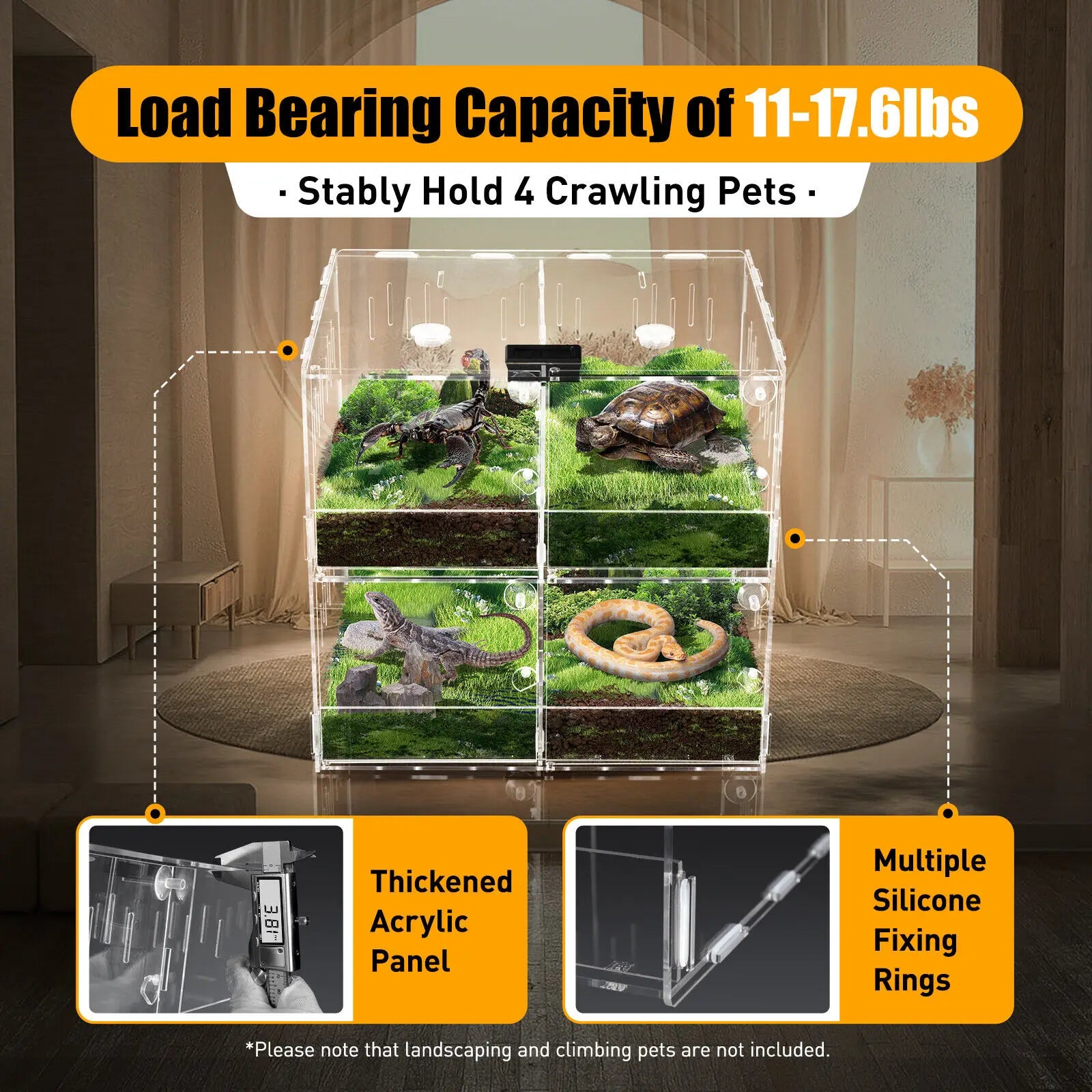 4-Grid Acrylic Reptile Breeding Box