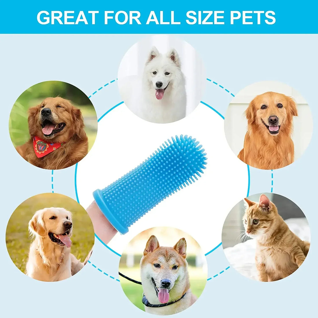 1PC Silicone Pet Finger Toothbrush – Soft & Safe for Dogs and Cats
