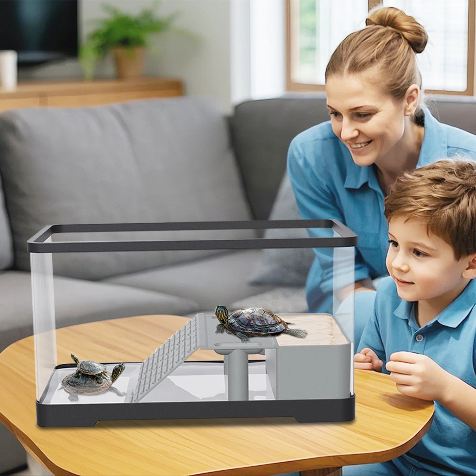 Acrylic Turtle Tank Habitat Kit with Basking Platform