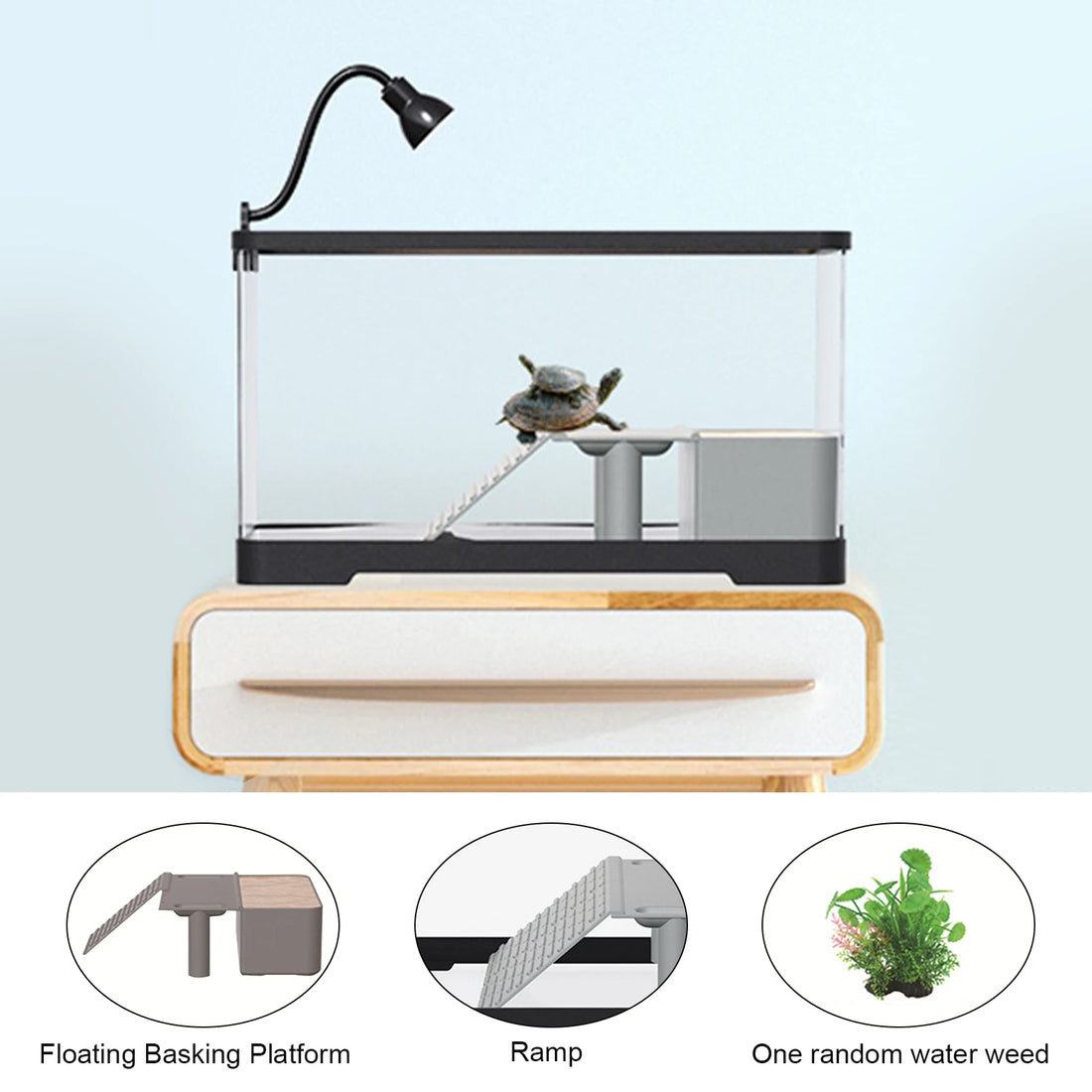 Acrylic Turtle Tank Habitat Kit with Basking Platform