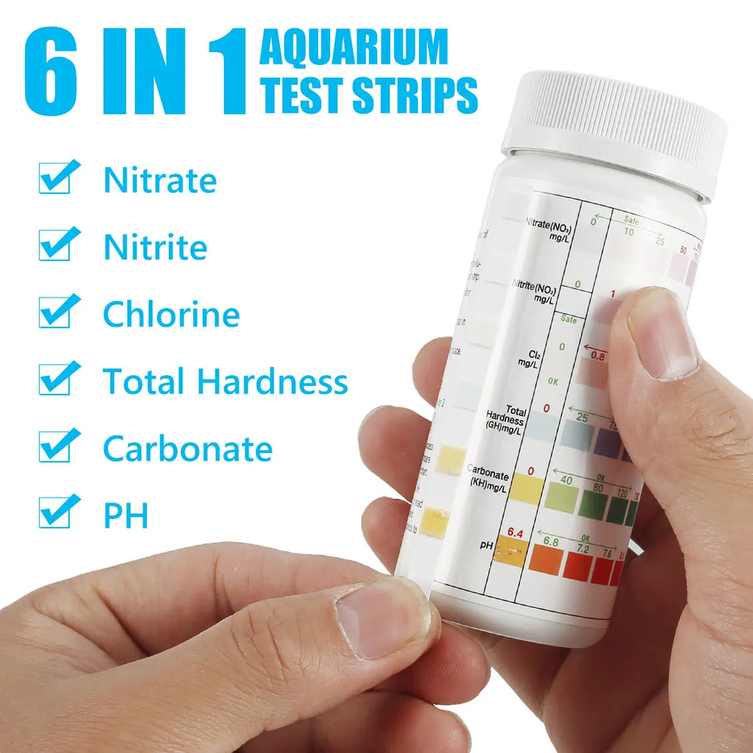 5-17 in 1 Aquarium Test Strips Water Quality Test Strip Fish Tank Nitrate pH Hardness Test Strips Freshwater Saltwater Water Spa