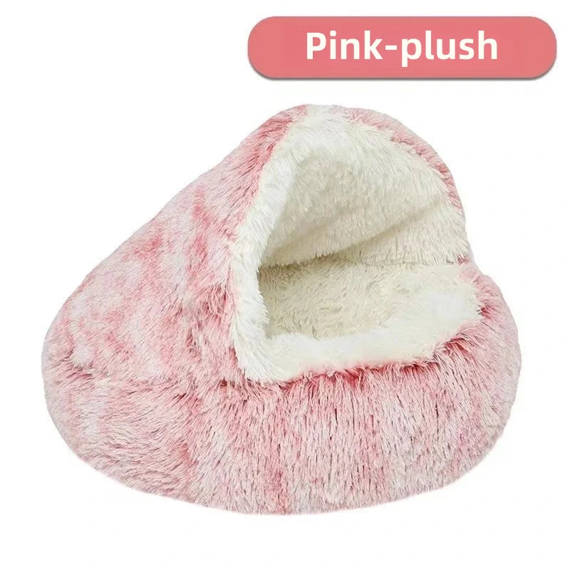Autumn & Winter Plush Semi-Enclosed Cat & Pet Bed