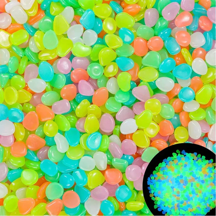 100pcs Colorful Glow-in-the-Dark Aquarium Rocks