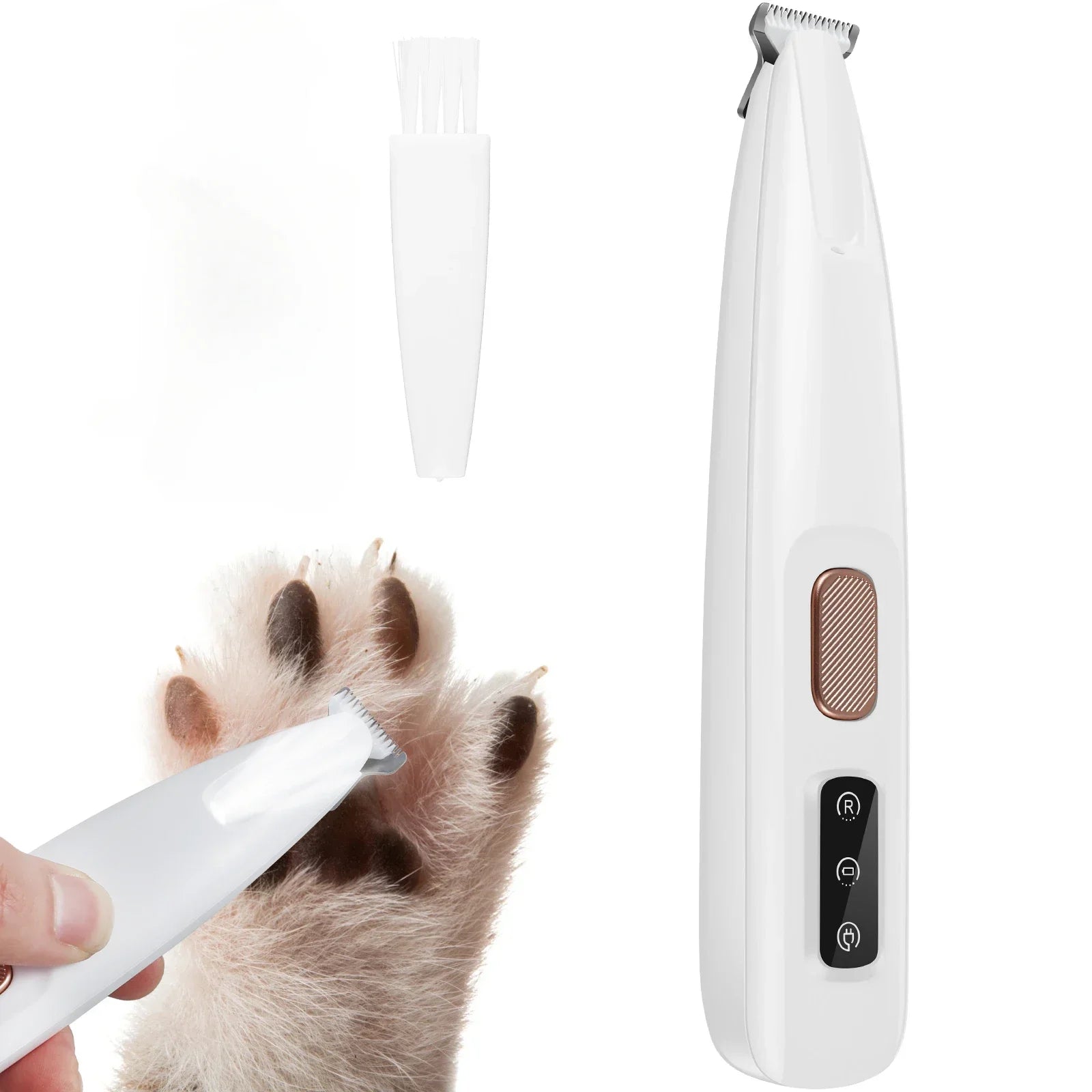 Waterproof Dog Paw Trimmer with LED Light & Display