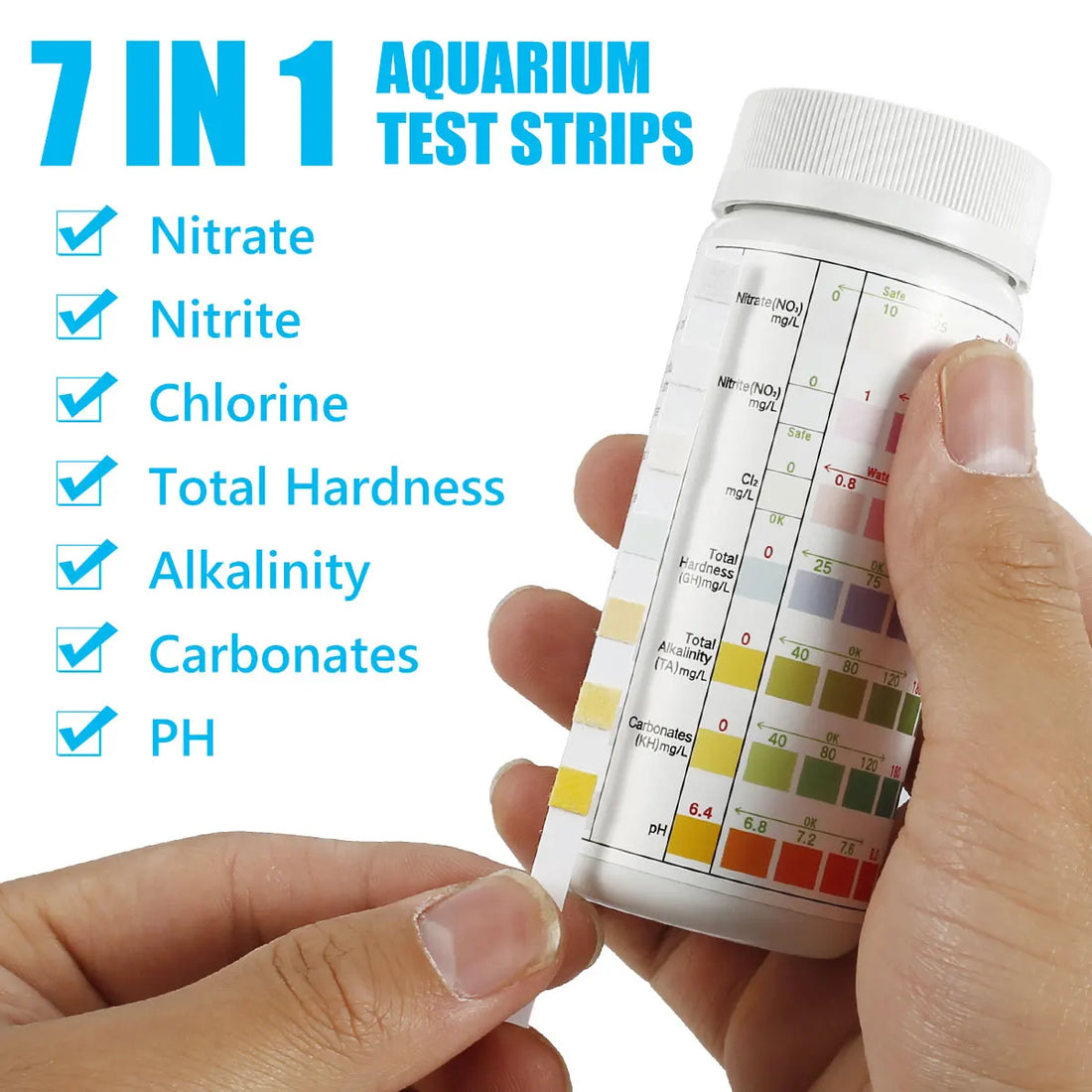 5-17 in 1 Aquarium Test Strips Water Quality Test Strip Fish Tank Nitrate pH Hardness Test Strips Freshwater Saltwater Water Spa