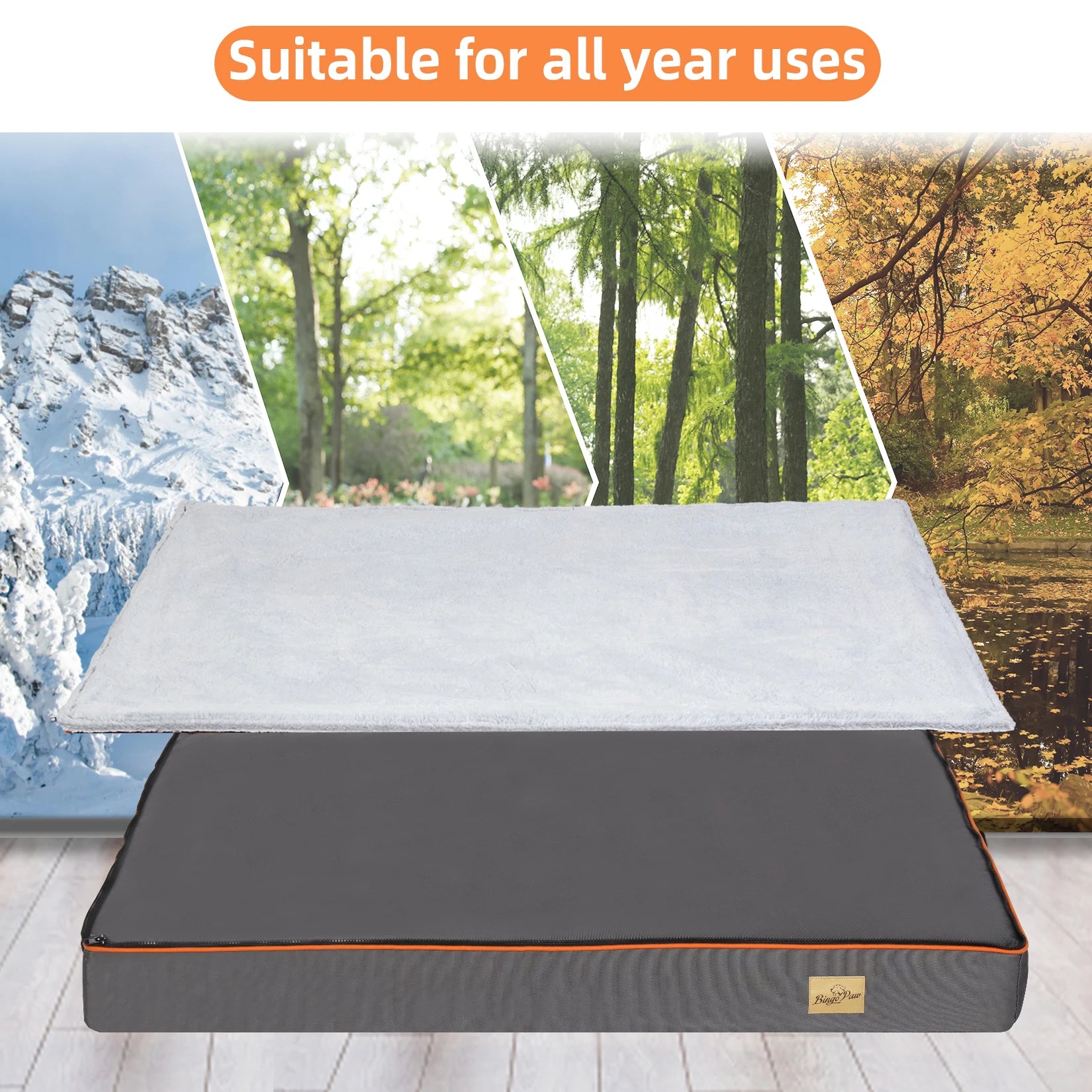 Large Orthopedic Foam Dog Bed with Washable Cover