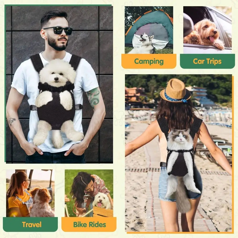 Legs Out Front Dog Carrier Backpack – Adjustable for Small Pets