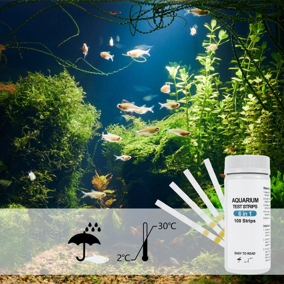 5-17 in 1 Aquarium Test Strips Water Quality Test Strip Fish Tank Nitrate pH Hardness Test Strips Freshwater Saltwater Water Spa