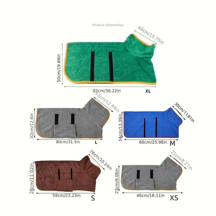 Absorbent Dog & Cat Quick-Dry Bathrobe Towel