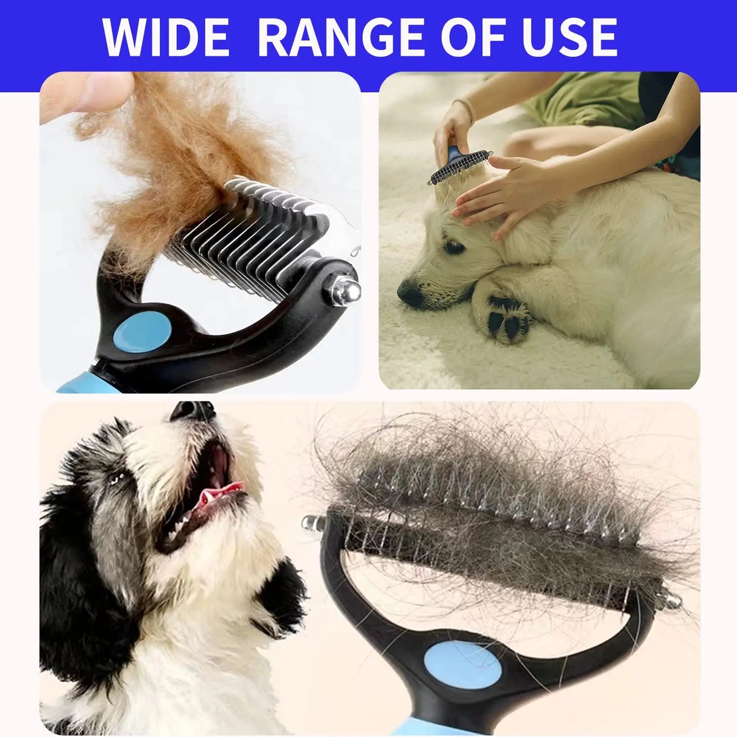 Professional Pet Deshedding & Knot Cutter Brush