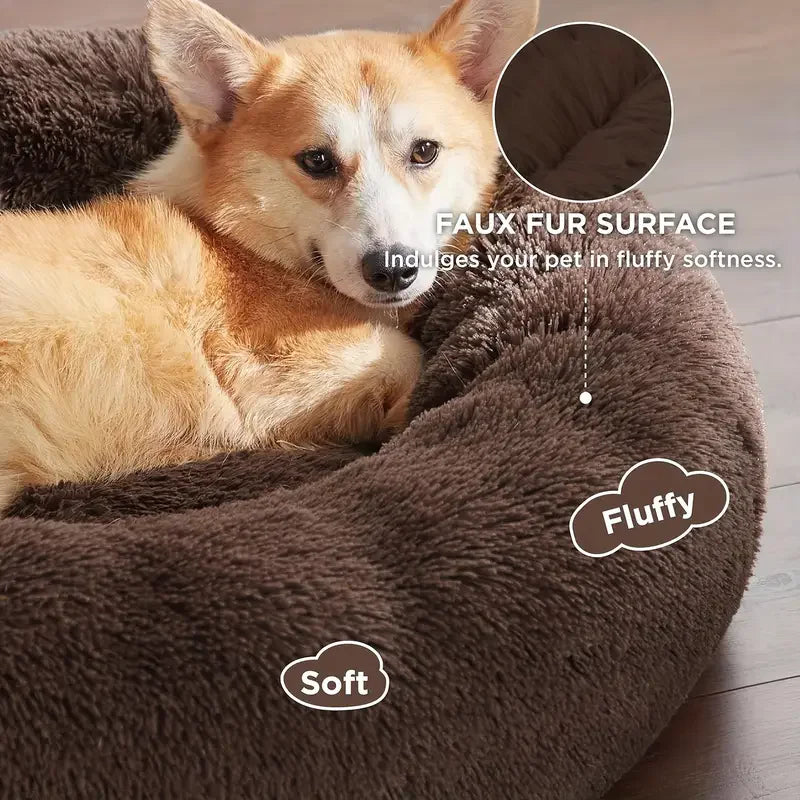 Round Plush Winter Dog & Cat Bed