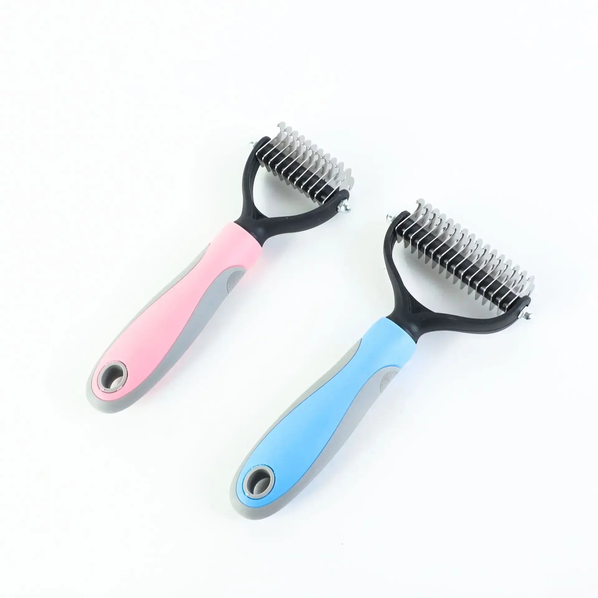 Double-Sided Pet Fur Knot Cutter & Shedding Brush