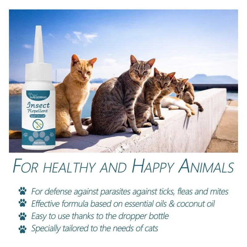 50ml Pet Anti Flea Tick Agent for Cats, Dogs, and Dogs. Extracorporeal Deworming Skin Cleaning Agent for Lice, Ticks, and Ticks