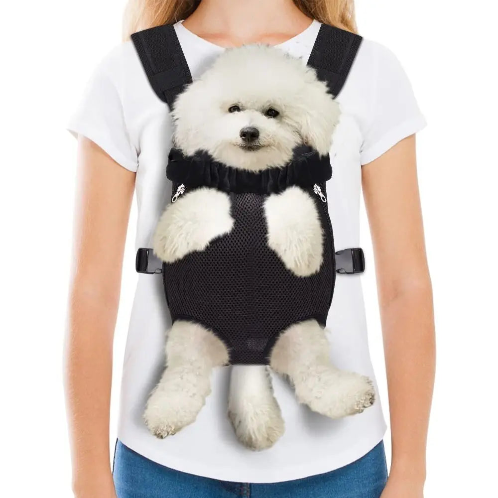 Legs Out Front Dog Carrier Backpack – Adjustable for Small Pets