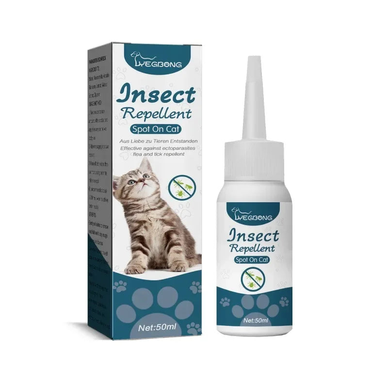 50ml Pet Anti Flea Tick Agent for Cats, Dogs, and Dogs. Extracorporeal Deworming Skin Cleaning Agent for Lice, Ticks, and Ticks