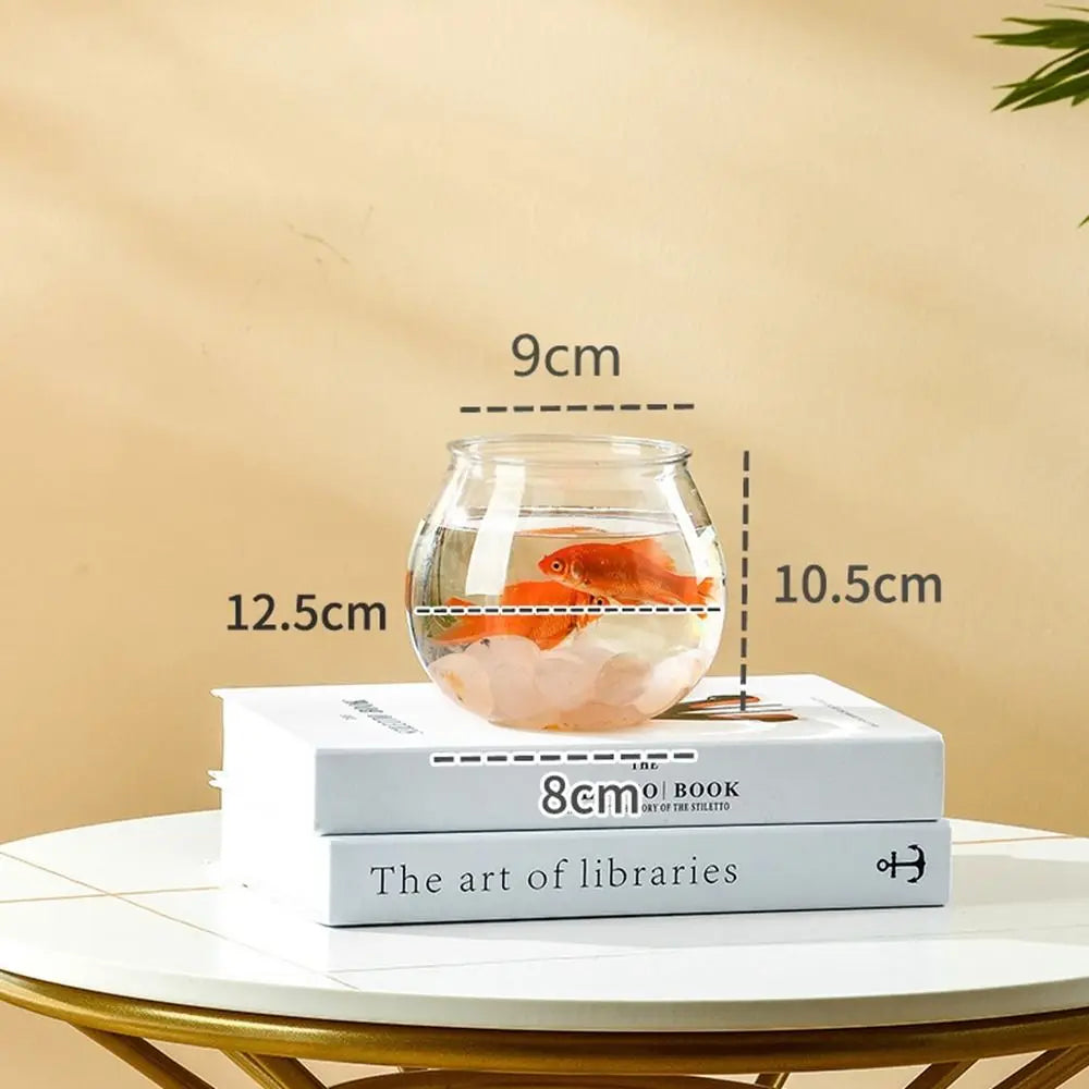 Clear Round Desktop Fish Bowl – Portable Plastic Aquarium