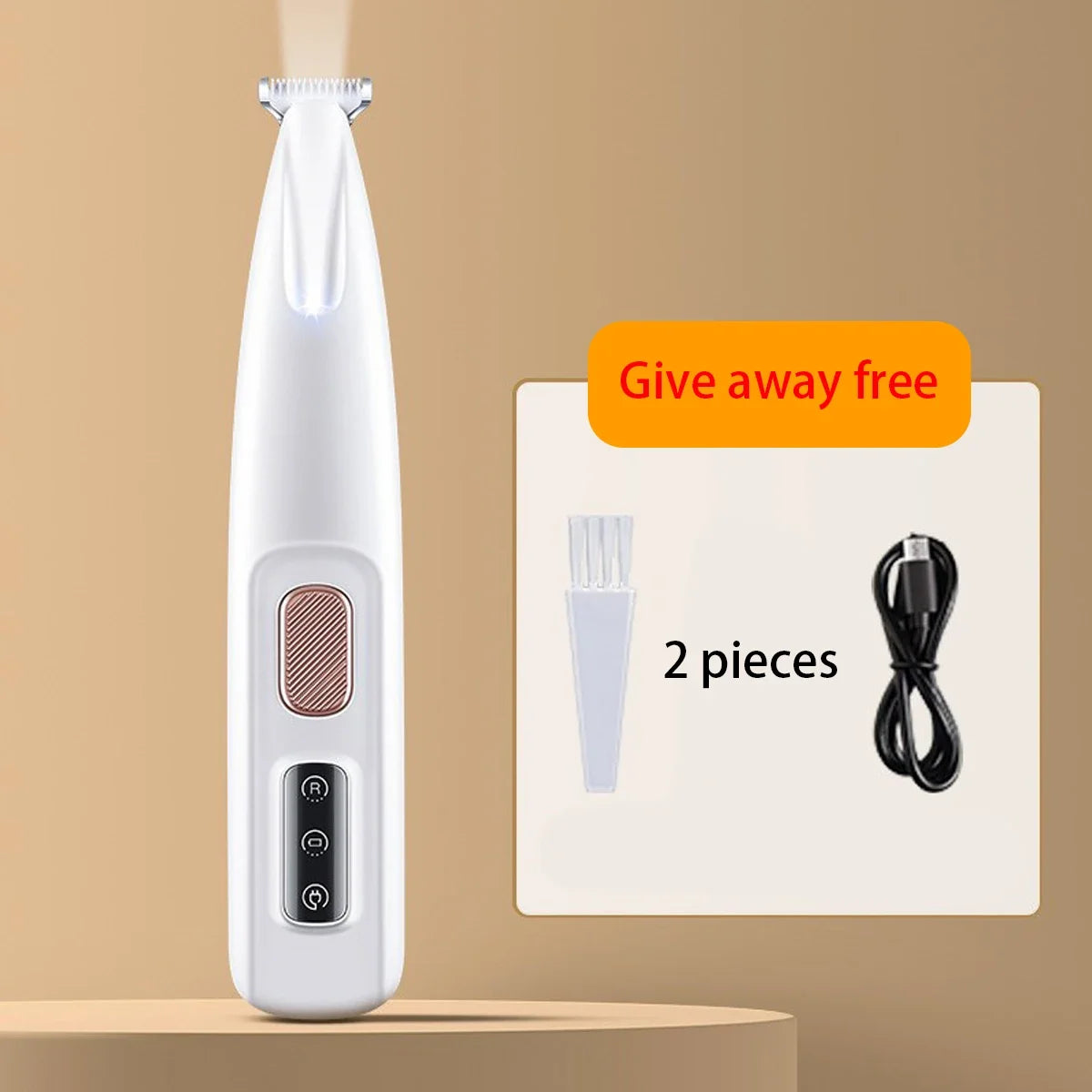 Waterproof Dog Paw Trimmer with LED Light & Display