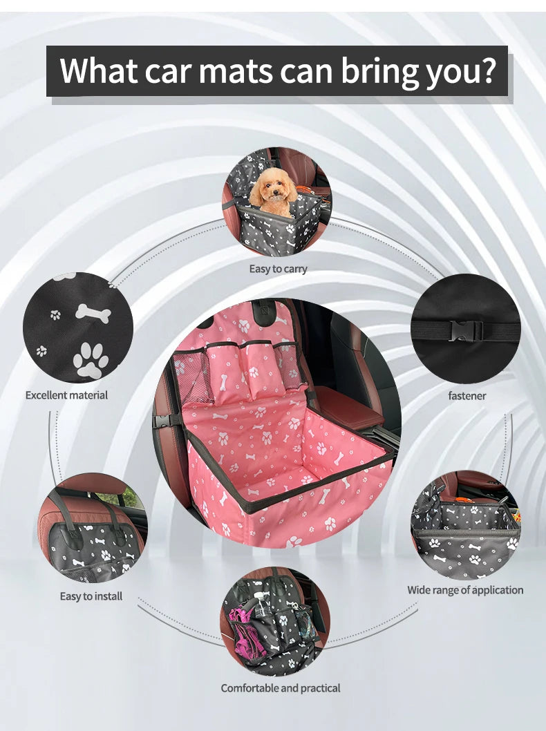 Dog Car Seat with Storage Pockets,Scratch Proof Durable Pet Booster Car Front Seat for Small Medium Dog