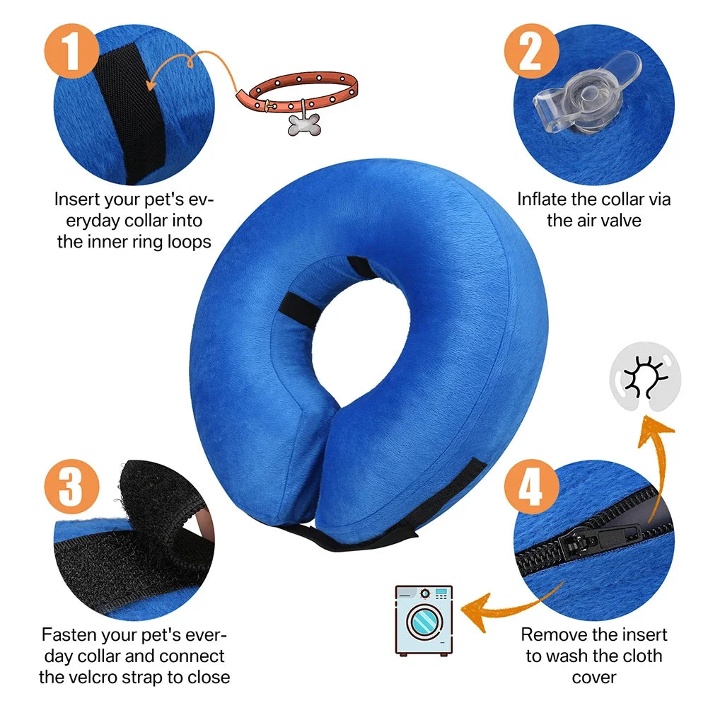 Inflatable Dog Recovery Collar – Soft Protective Cone