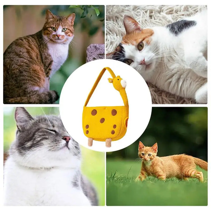 Giraffe Print Plush Pet Travel Tote Bag