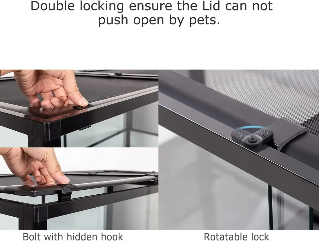 120 Gallon Large Reptile Terrarium with Sliding Door