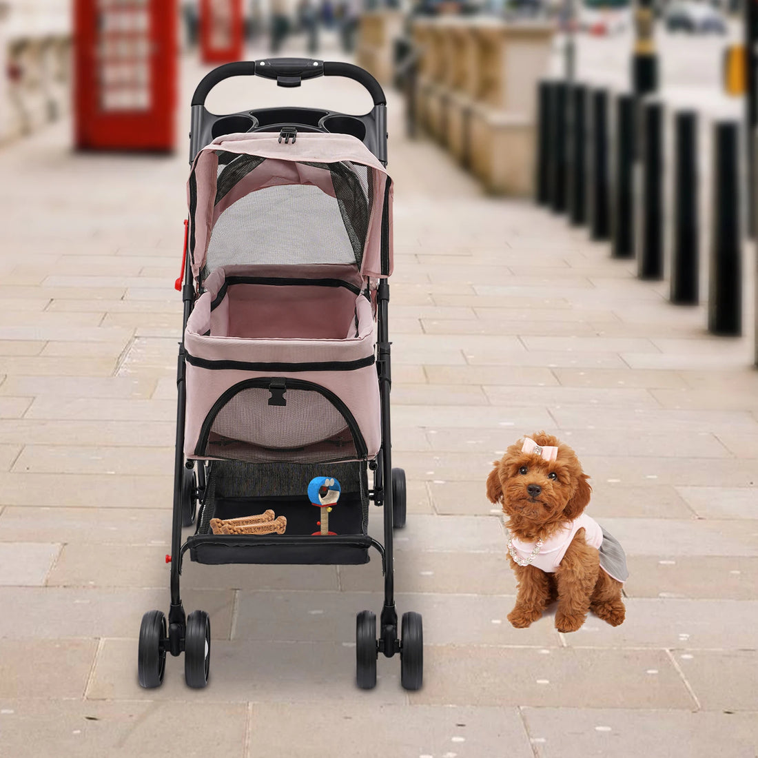 4-Wheel Foldable Pet Travel Bag & Stroller