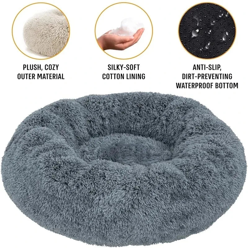 Round Plush Winter Dog & Cat Bed