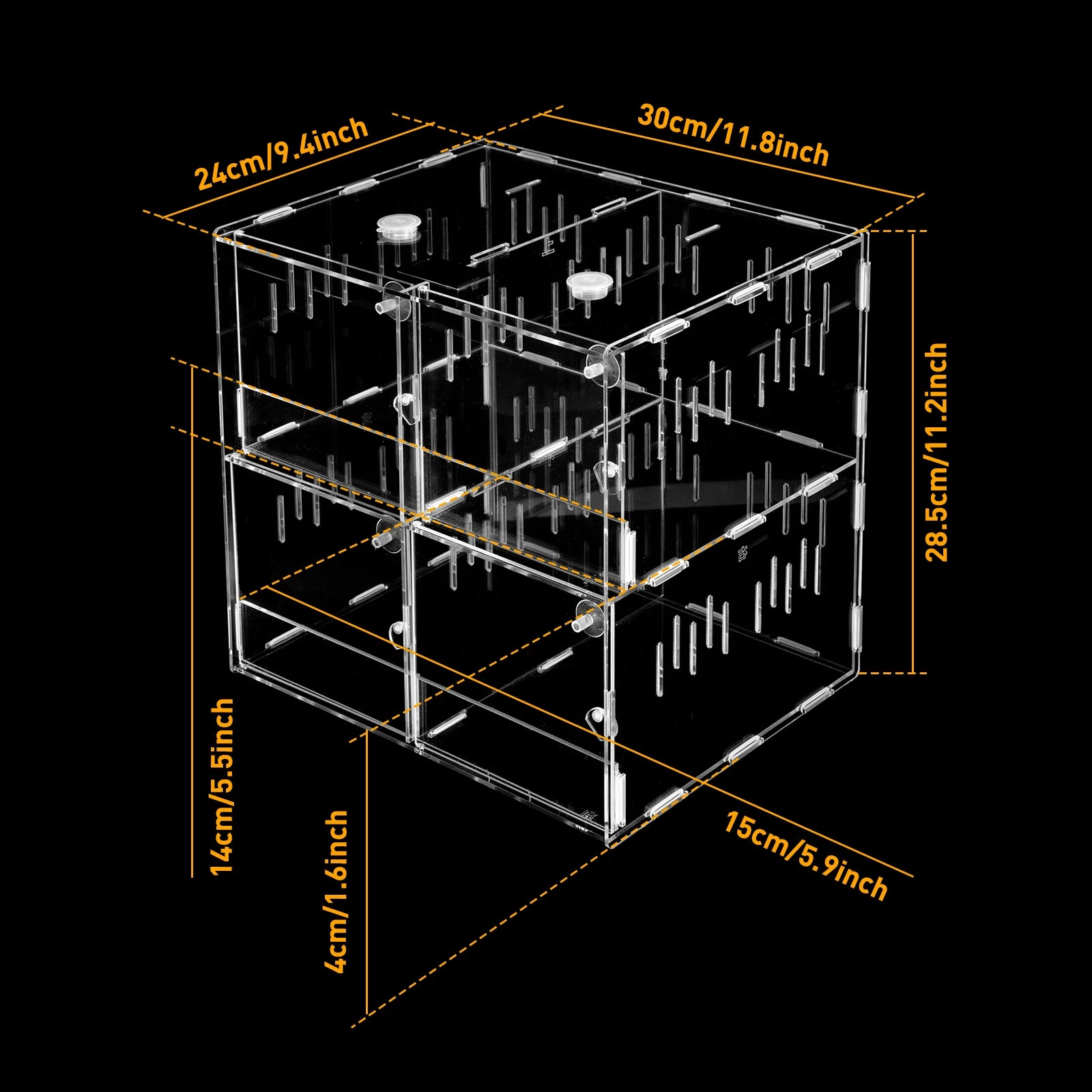 4-Grid Acrylic Reptile Breeding Box