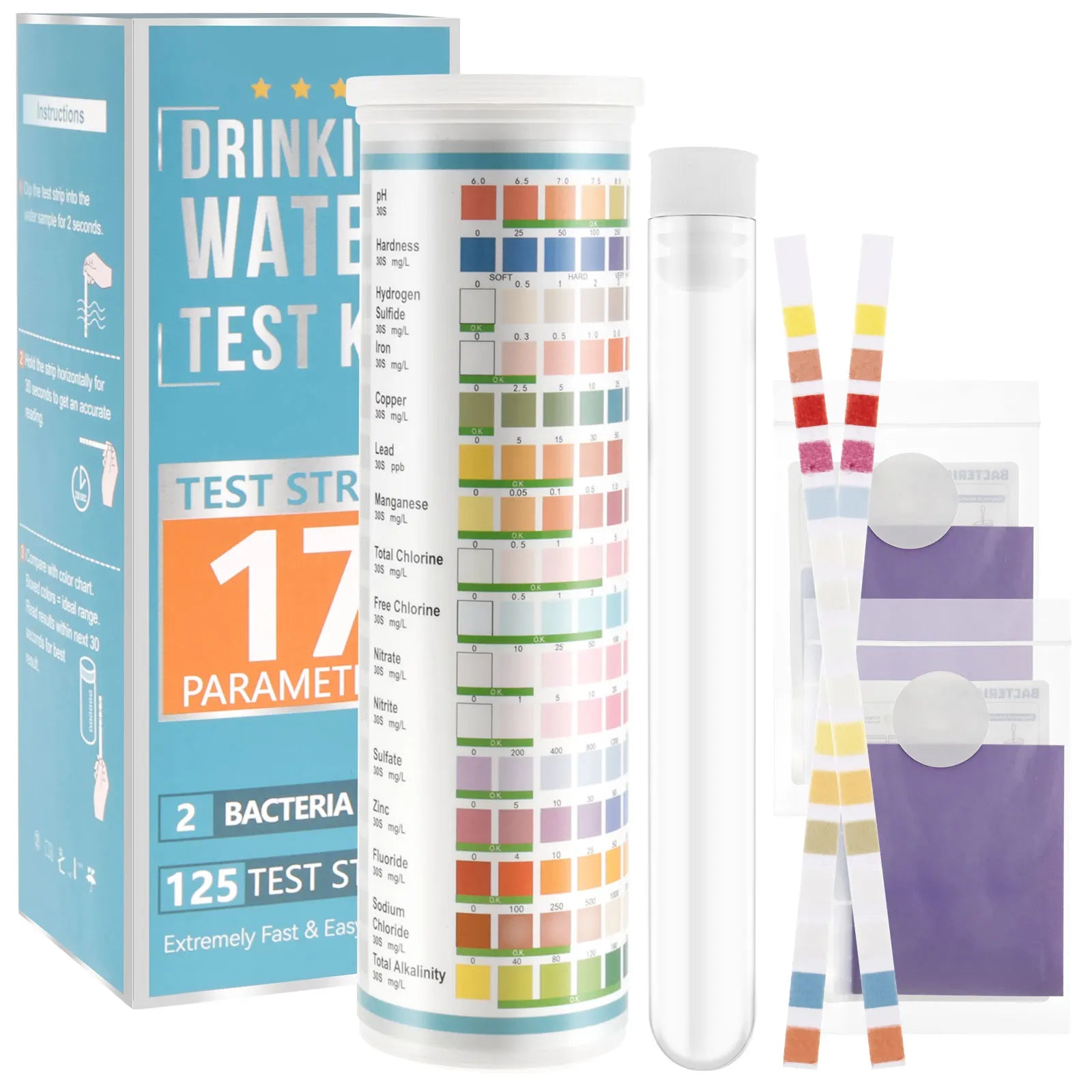 5-17 in 1 Aquarium Test Strips Water Quality Test Strip Fish Tank Nitrate pH Hardness Test Strips Freshwater Saltwater Water Spa