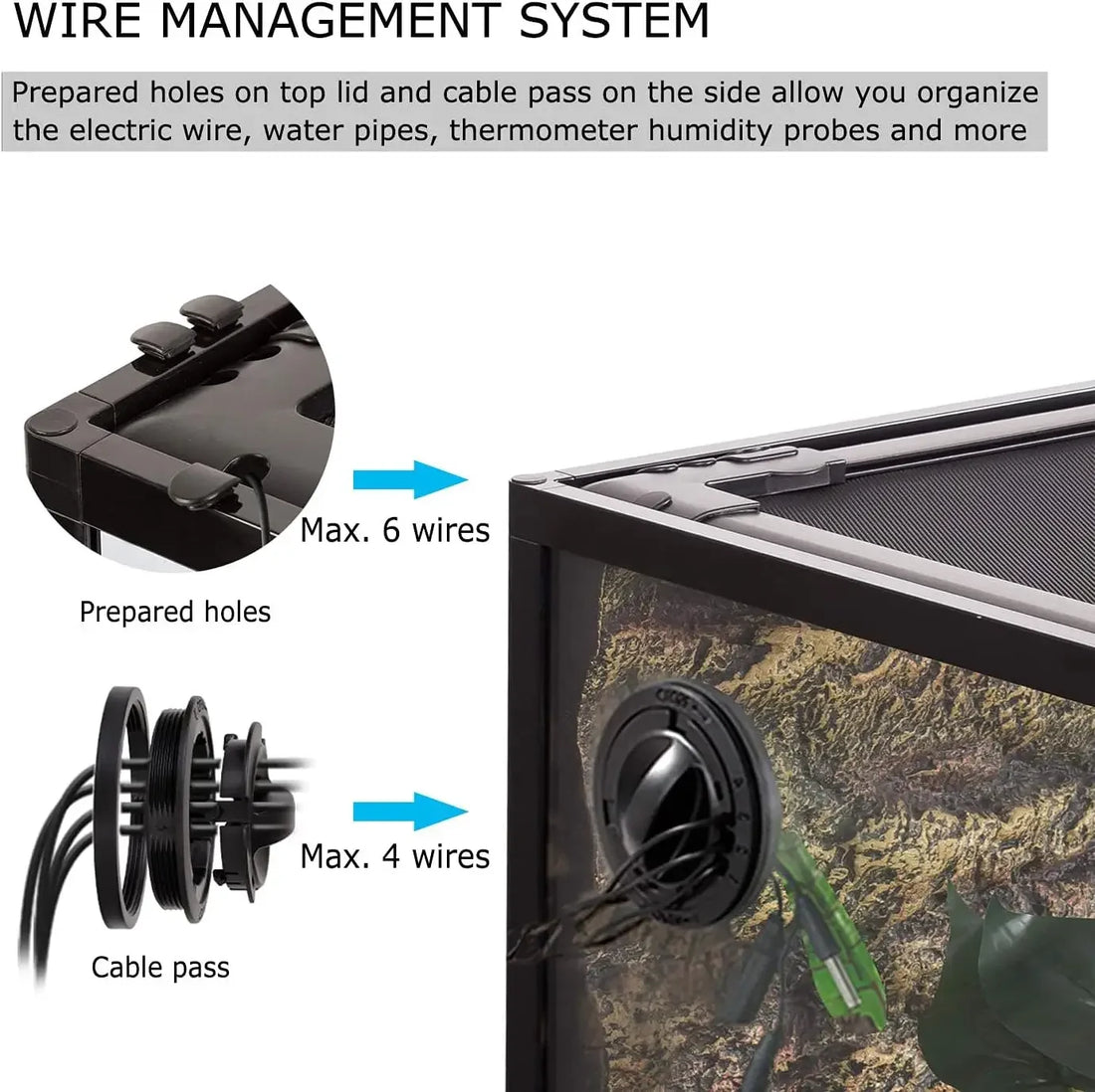 120 Gallon Large Reptile Terrarium with Sliding Door