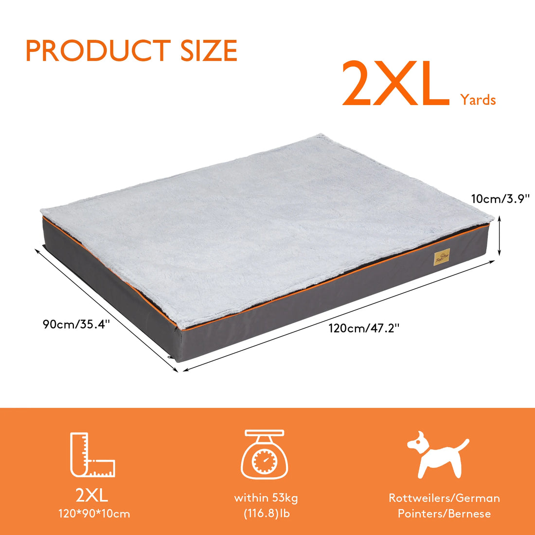 Large Orthopedic Foam Dog Bed with Washable Cover