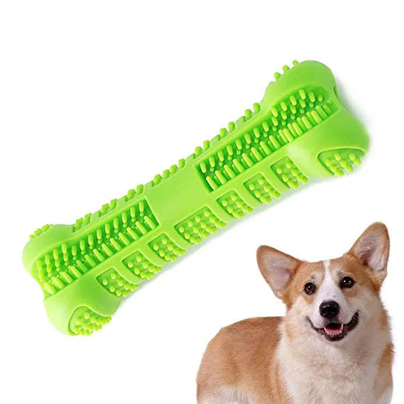 360° Soft Rubber Dog Toothbrush Chew Toy – for Small Dogs