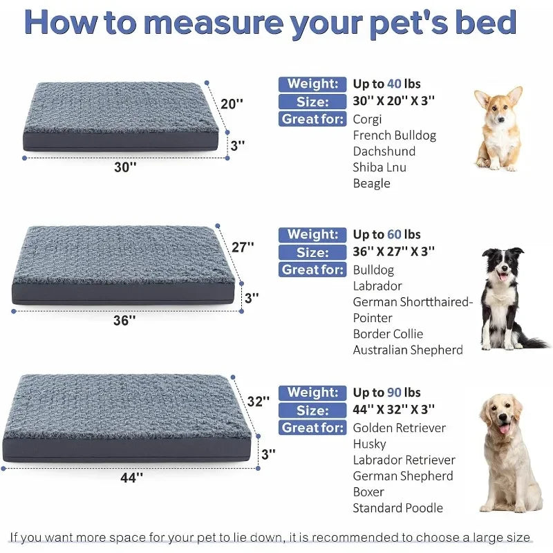 Large Egg Crate Foam Dog Bed with Waterproof Cover