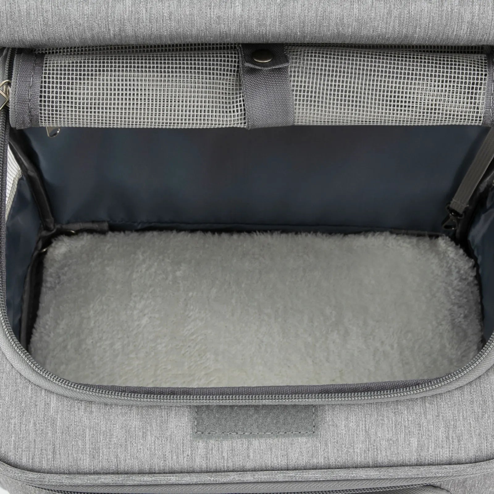 Double-Compartment Rolling Cat Carrier with Wheels