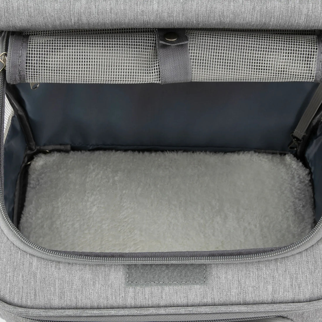 Double-Compartment Rolling Cat Carrier with Wheels