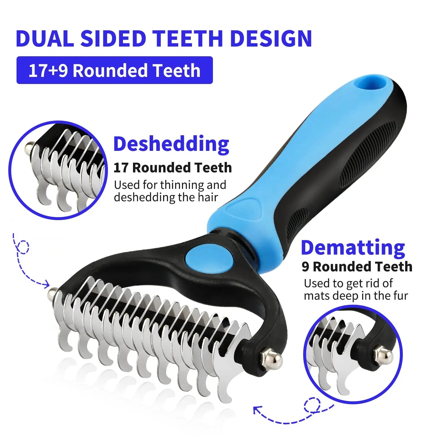 Professional Pet Deshedding & Knot Cutter Brush