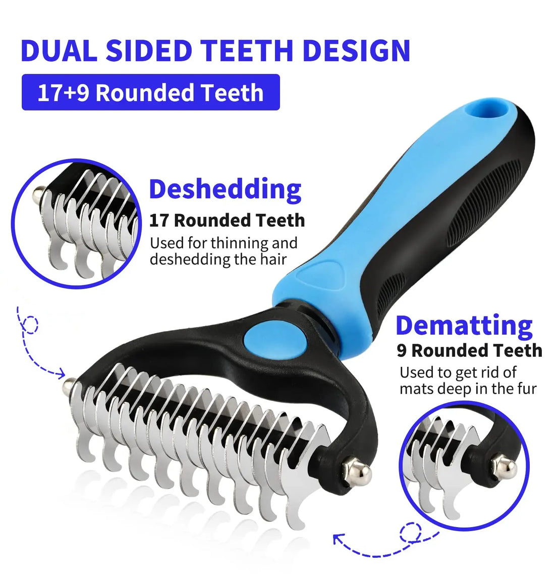 Professional Pet Deshedding & Knot Cutter Brush