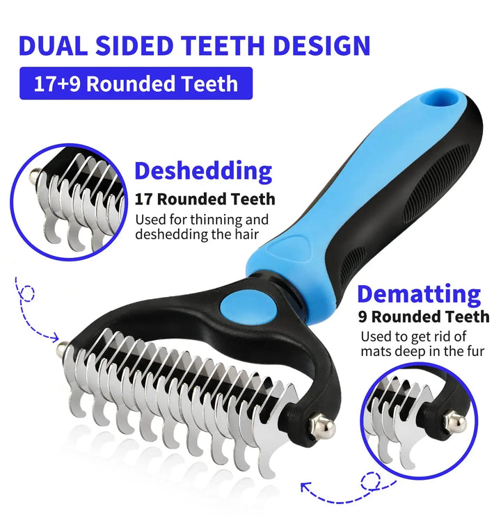 Professional Pet Deshedding & Knot Cutter Brush